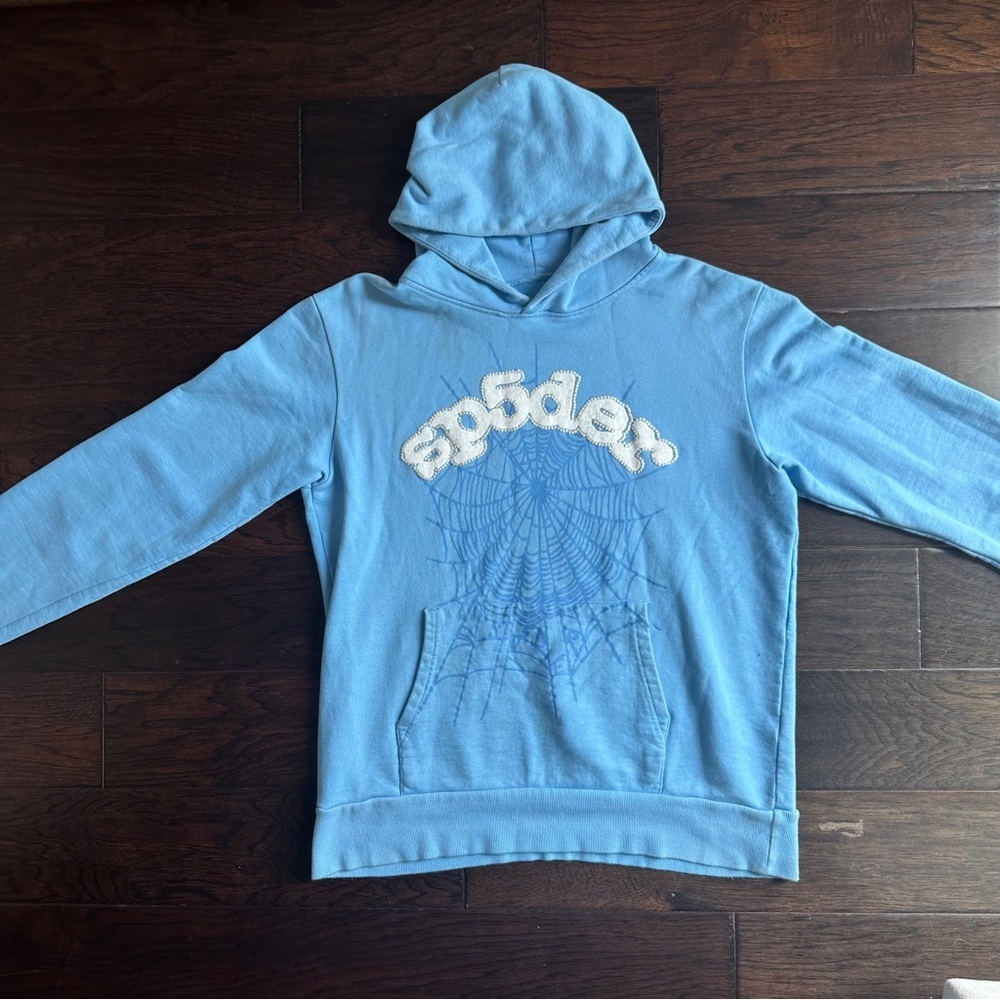 Blue Sp5der Hoodie Men’s Medium​